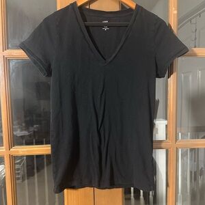 J. Crew Classic Black V-Neck Short Sleeve Tee